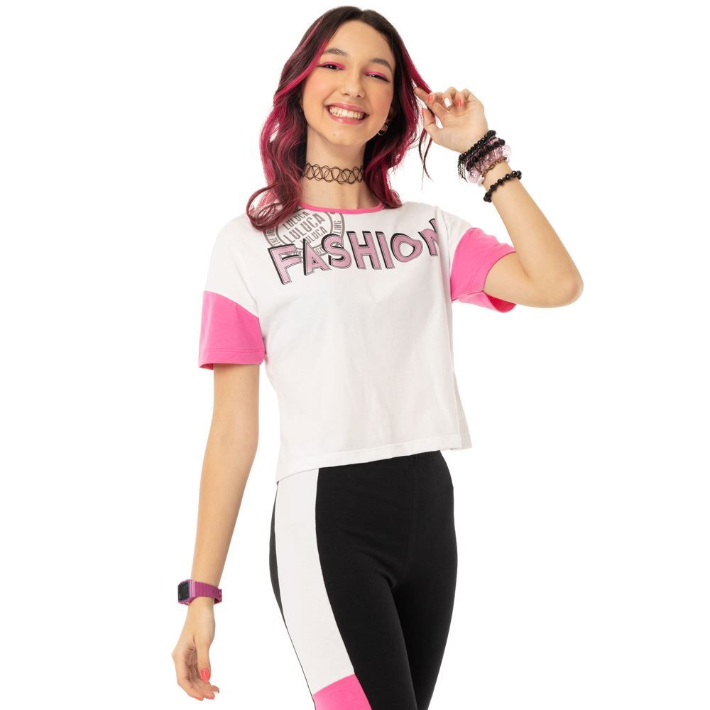 Blusa Cropped 8 a 16 anos Fashion Luluca Brandili