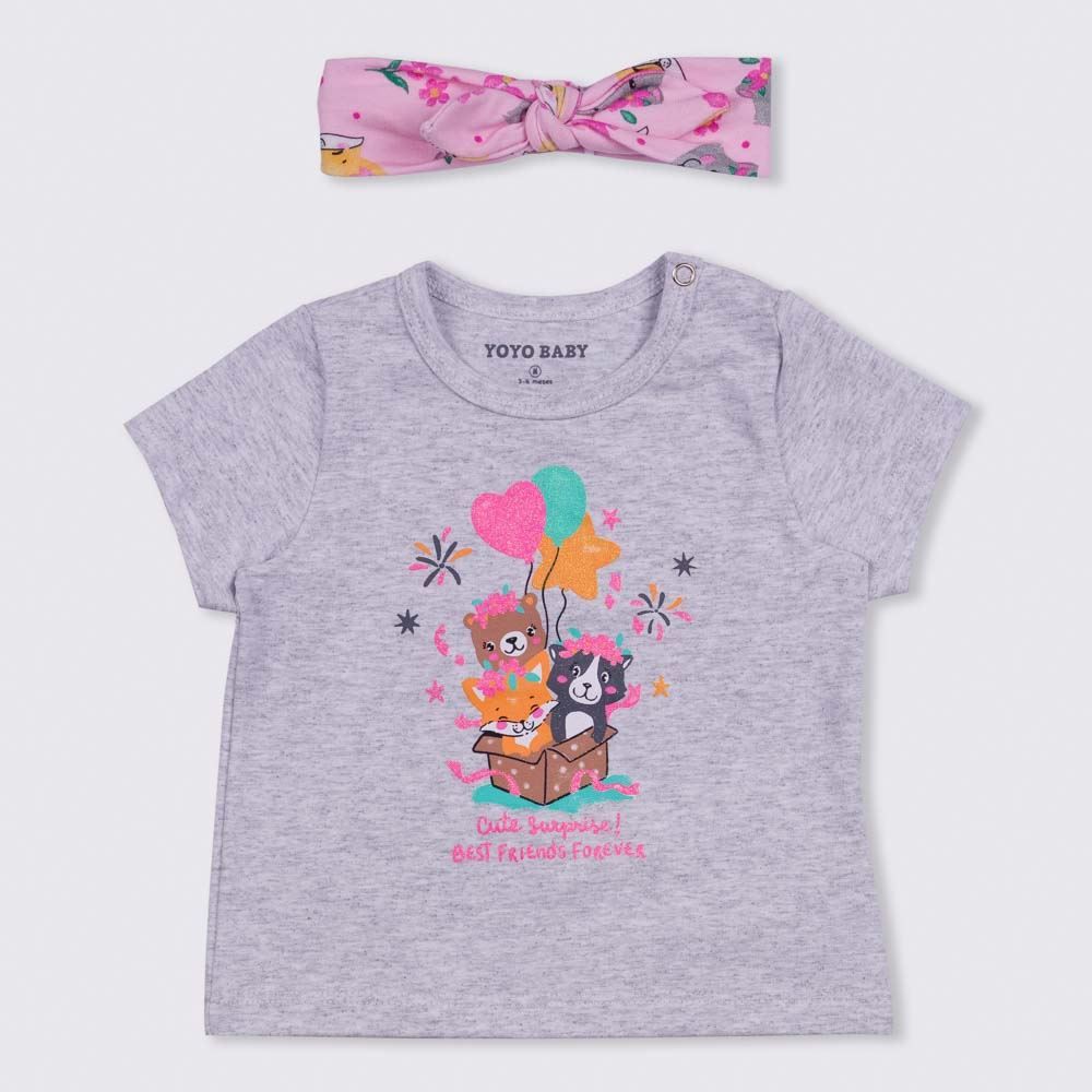 Blusa de Bebê Cotton + Faixa de Cabelo Yoyo Baby