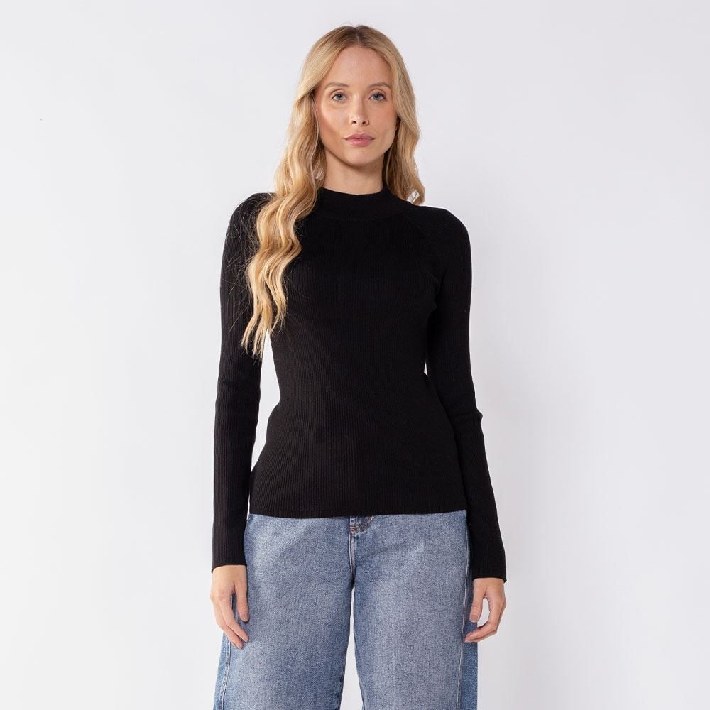Blusa De Tricô Feminina Gola Alta Boby Blues
