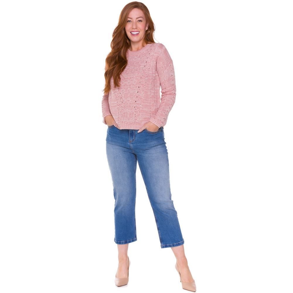 Blusa de Tricot Trança + Bolinhas nas Mangas Patricia Foster