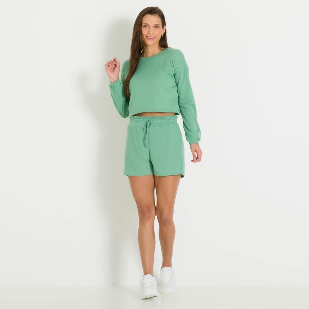 Blusa em Ribana Manga Longa Patrícia Foster