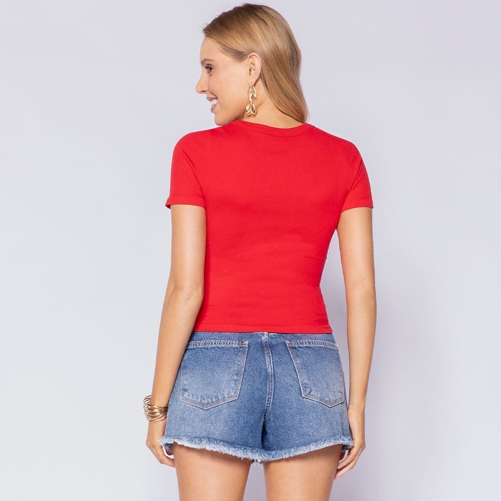 Blusa Feminina Canelada Sem Costura Patricia Foster