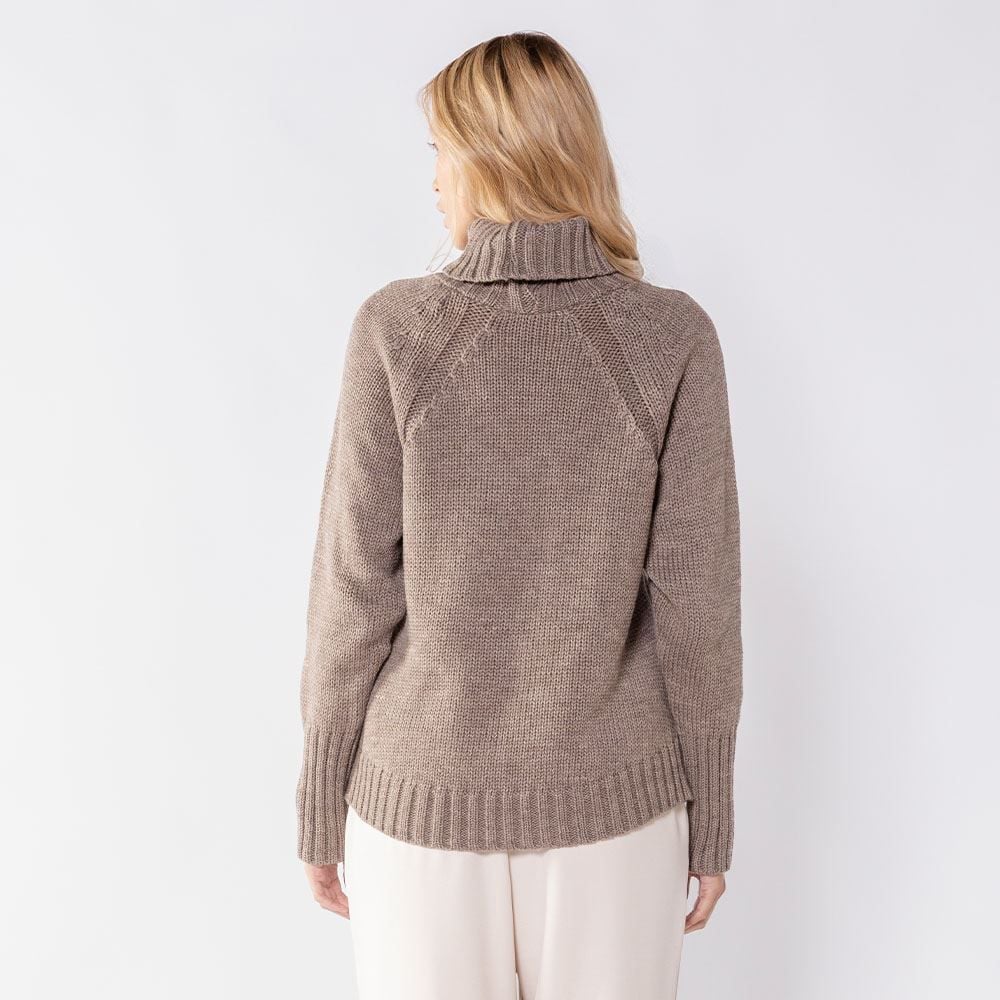 Blusa Feminina De Tricô Trançado Gola Alta Patricia Foster