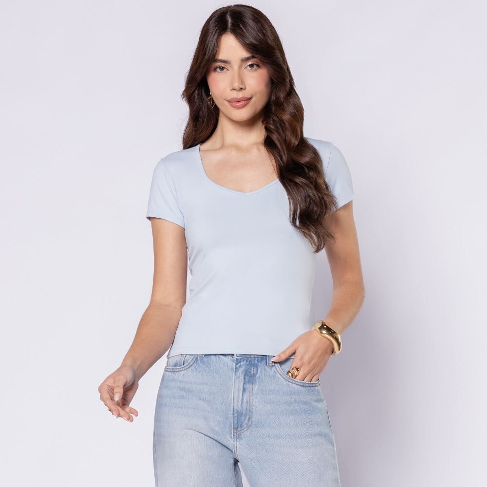Blusa Feminina Decote Princesa Em Poliamida Boby Blues
