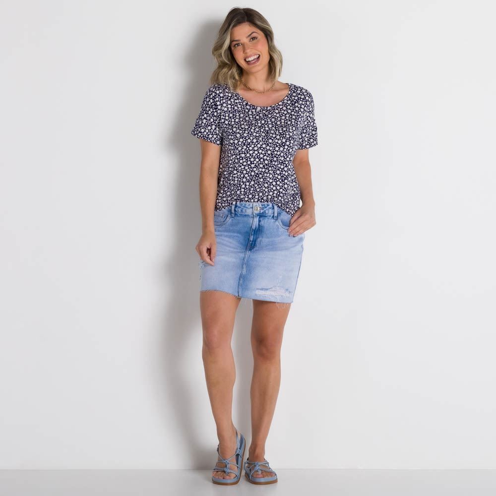 Blusa Feminina Gola Redonda Patrícia Foster