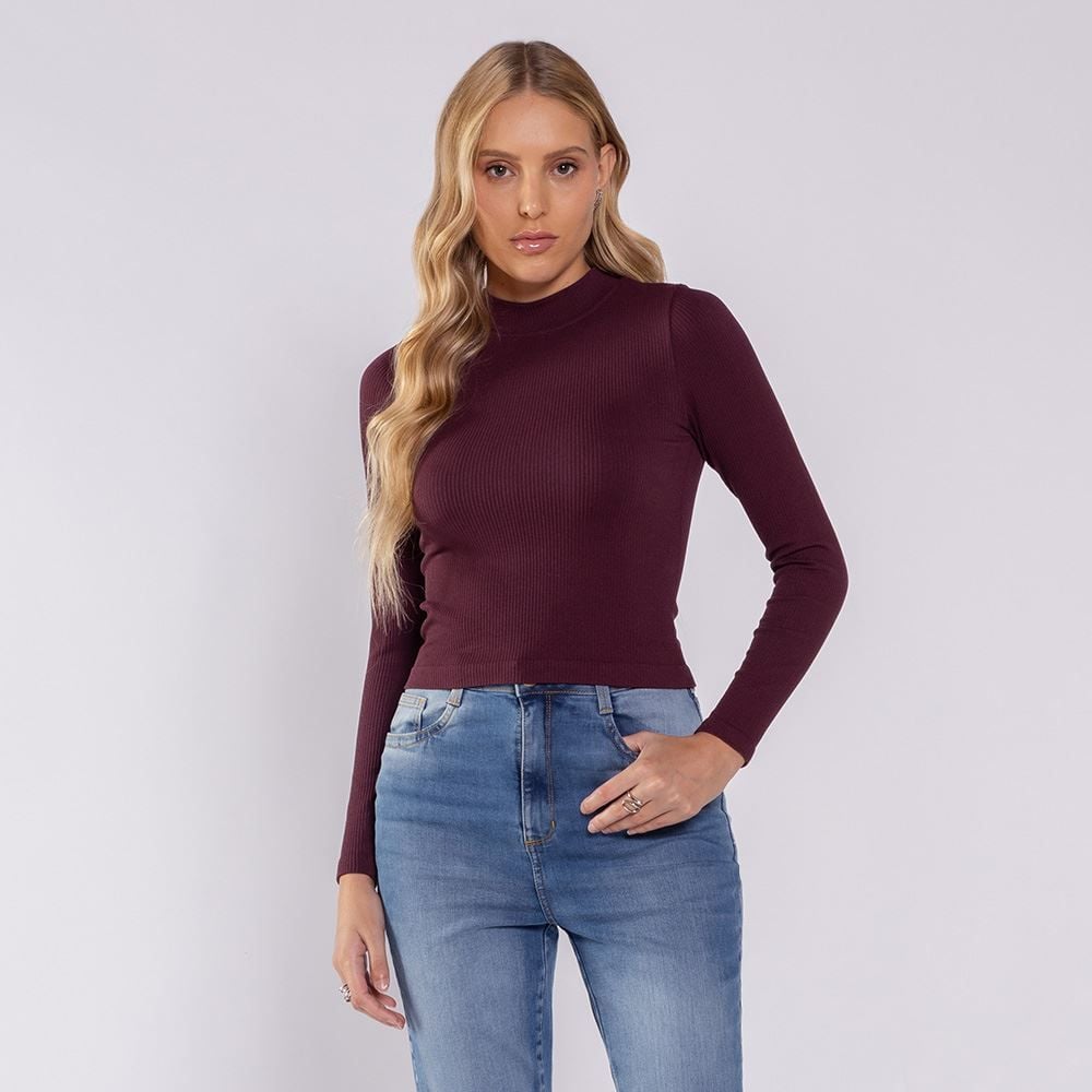 Blusa Feminina Manga Longa Sem Costura Boby Blues