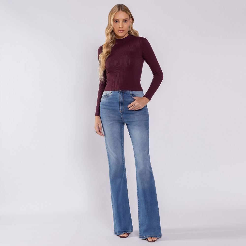 Blusa Feminina Manga Longa Sem Costura Boby Blues