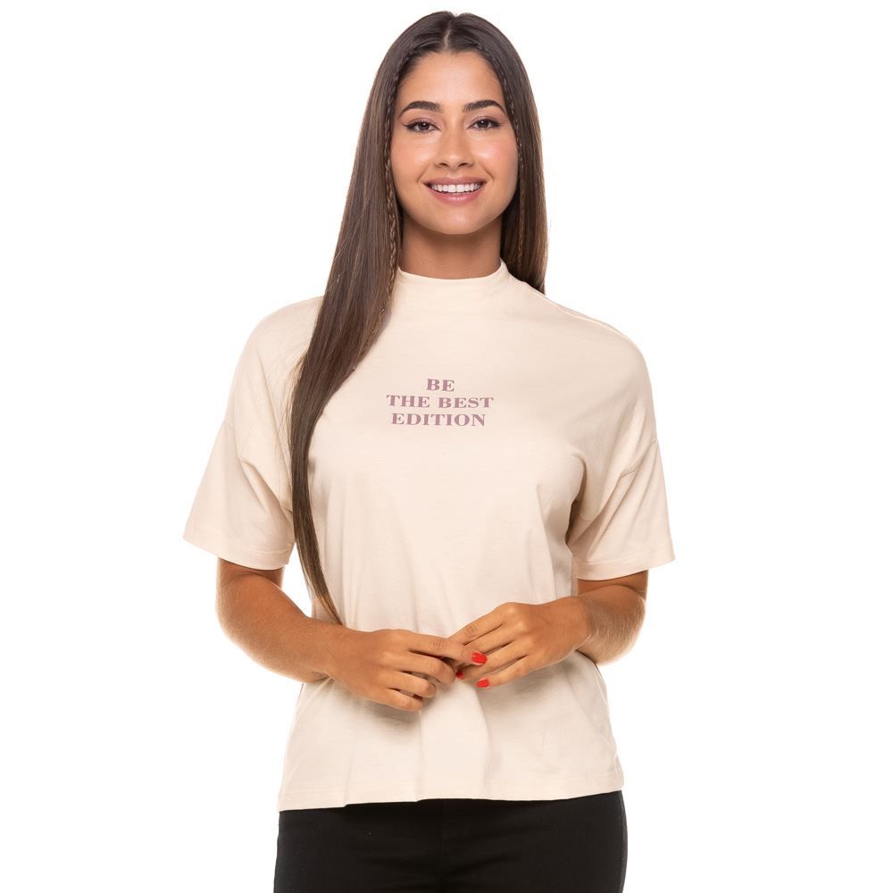 Blusa Gola Alta com Escrita Frontal Boby Blues