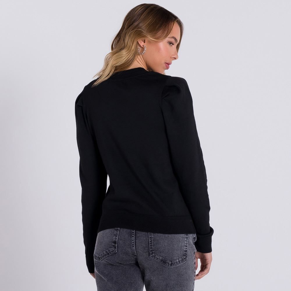 Blusa Tricot Ombro Franzido Patrícia Foster