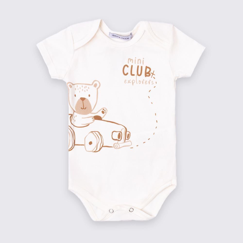 Body Bebê Menino Manga Curta Explorer Trick Nick
