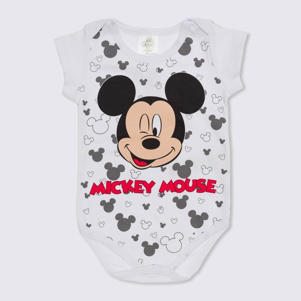 Body de Bebê Menino Mickey Piscando Disney