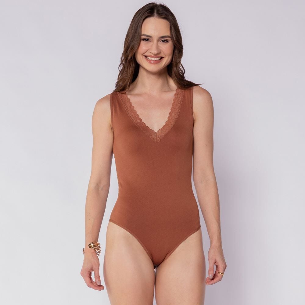 Body Feminino Com Renda Patricia Foster