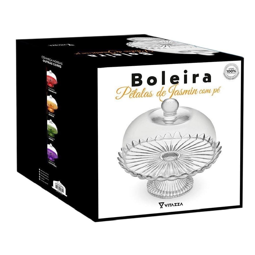 Boleira Pétalas de Jasmin Natural com Pé Vitazza - 24cm