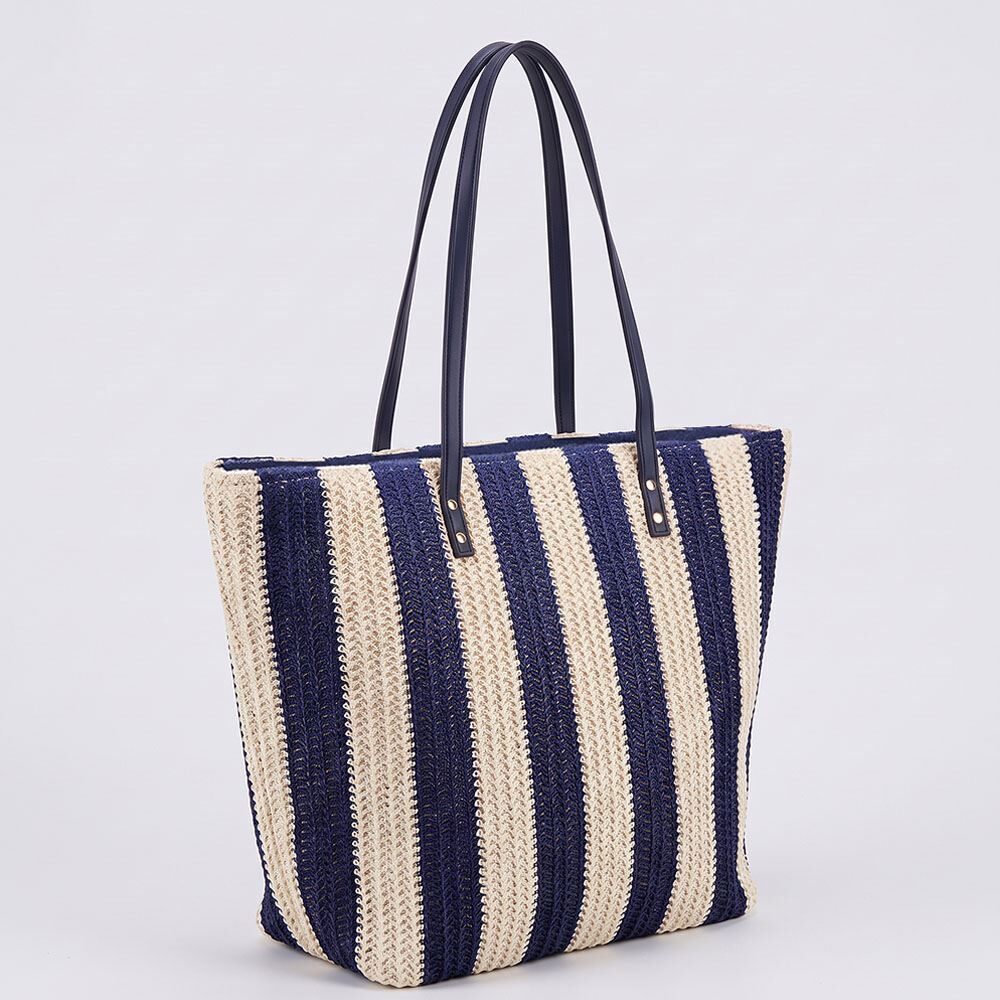 Bolsa de Praia Tote Bag Listrada Alice Palucci - Bege
