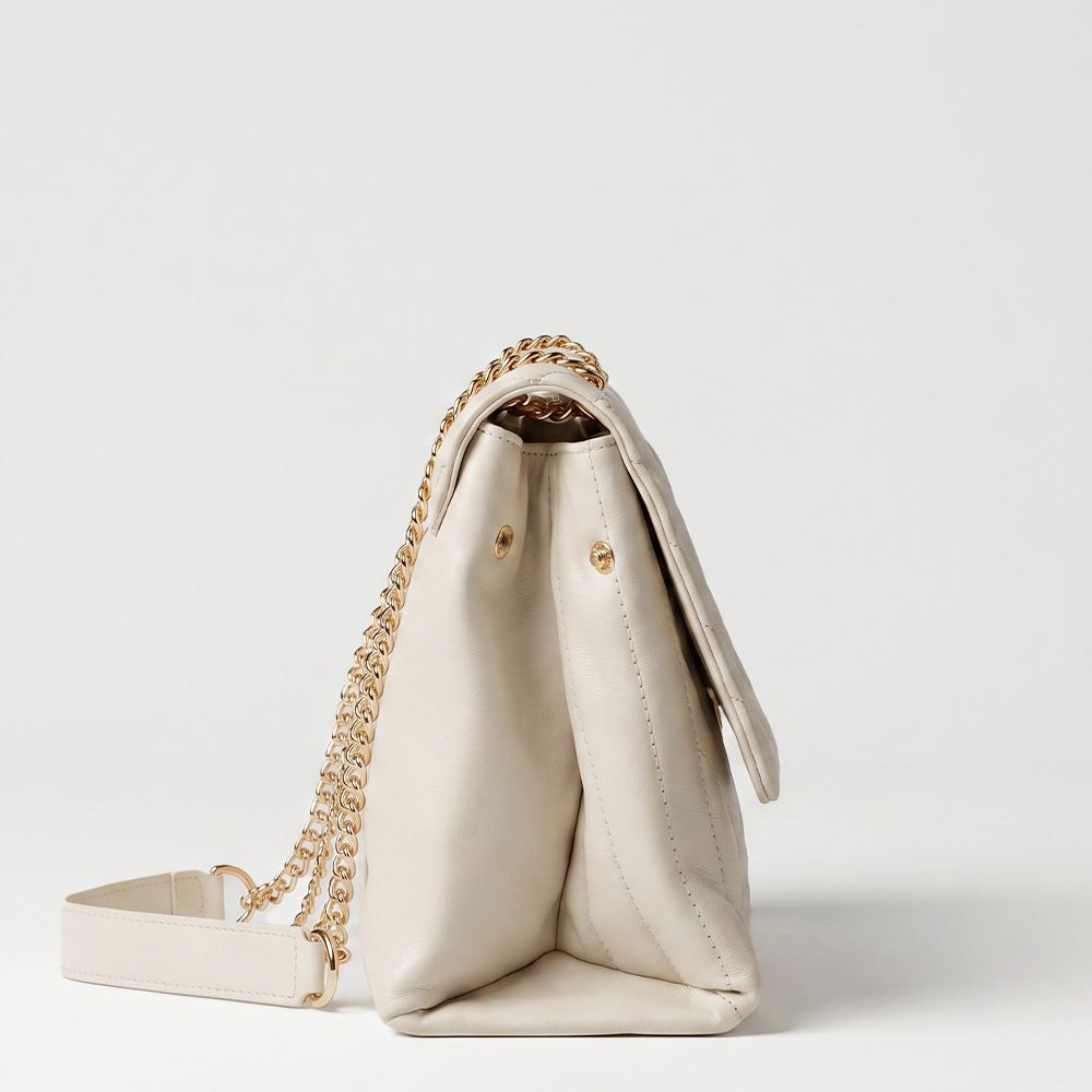 Bolsa Feminina Transversal Alça de Corrente Patricia Foster - OFF WHITE U