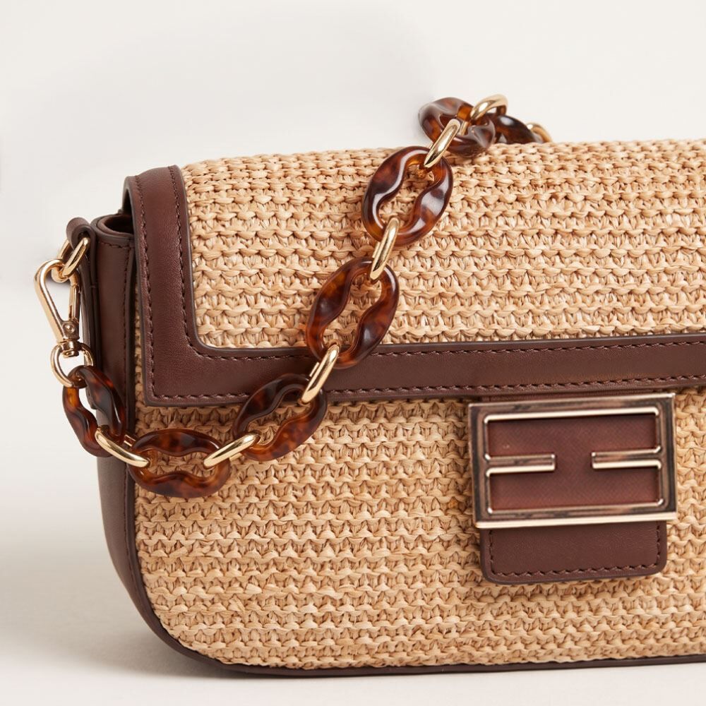 Bolsa Feminina Tiracolo Patricia Foster - NATURAL E CHOCOLATE U