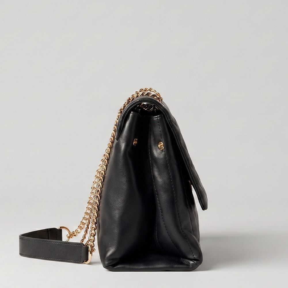 Bolsa Feminina Transversal Alça de Corrente Patricia Foster - PRETO U