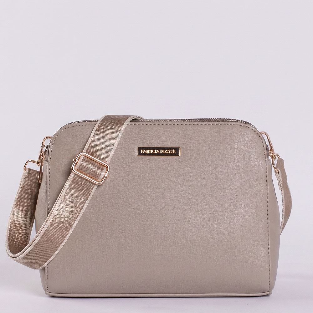 Bolsa Feminina Transversal Alça de Tecido Patricia Foster - CINZA CHOCOLATE U