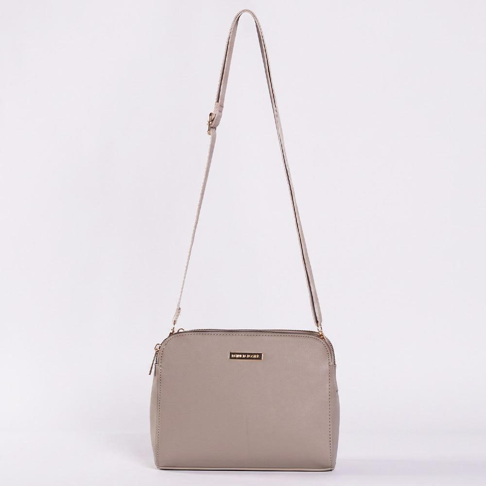 Bolsa Feminina Transversal Alça de Tecido Patricia Foster - CINZA CHOCOLATE U
