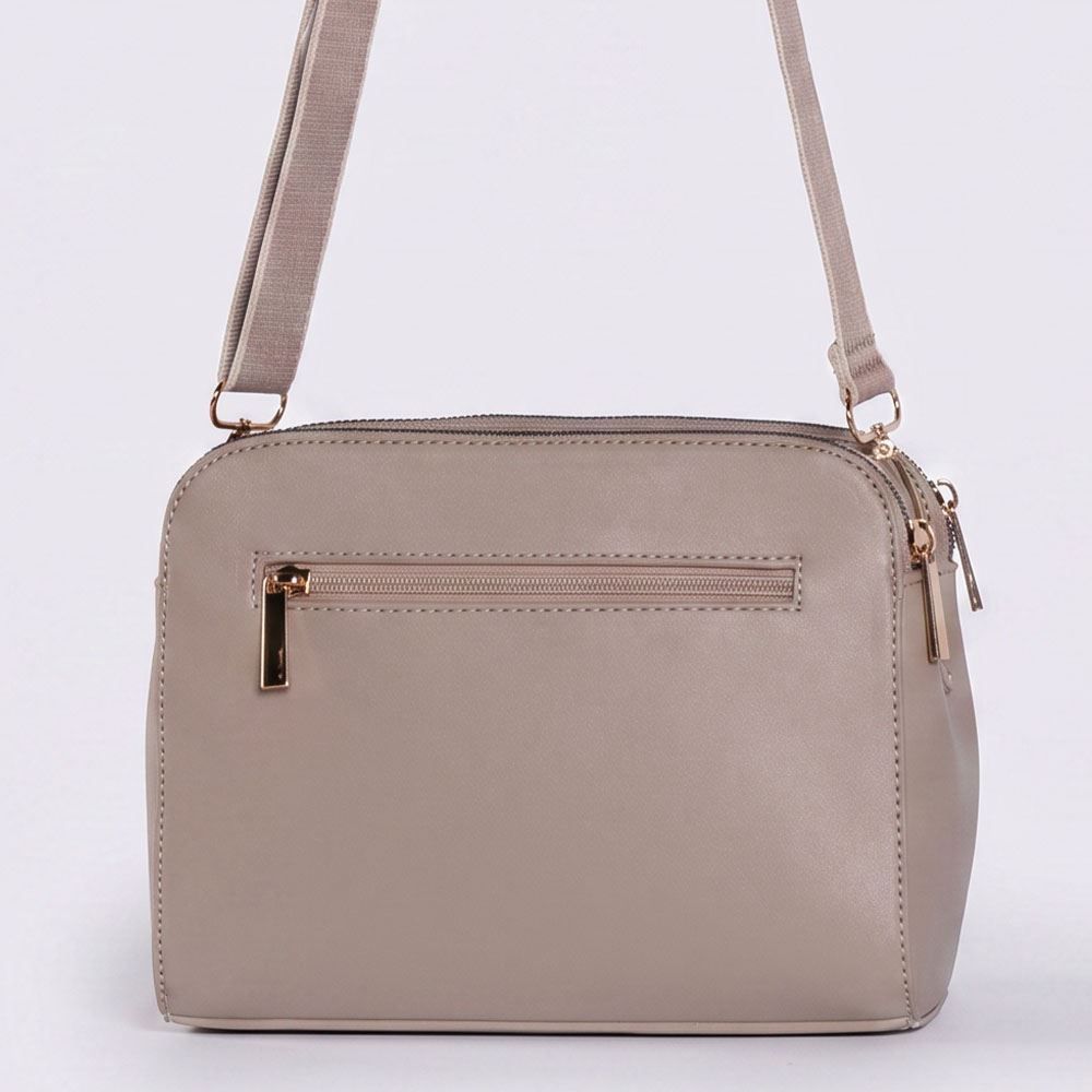 Bolsa Feminina Transversal Alça de Tecido Patricia Foster - CINZA CHOCOLATE U