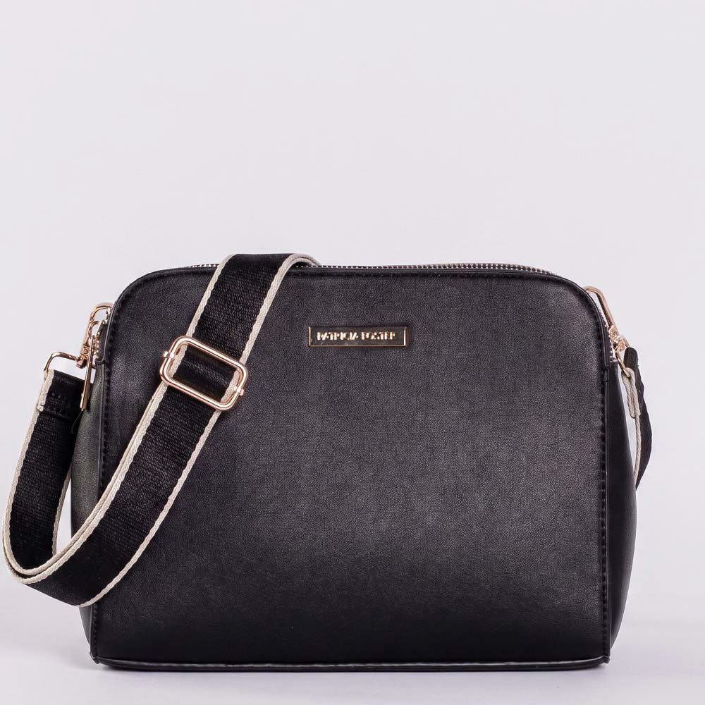 Bolsa Feminina Transversal Alça de Tecido Patricia Foster - PRETO U