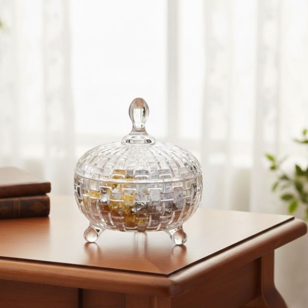 Bomboniere com Pé Elegance Havan Casa 16,5Cm - Vidro