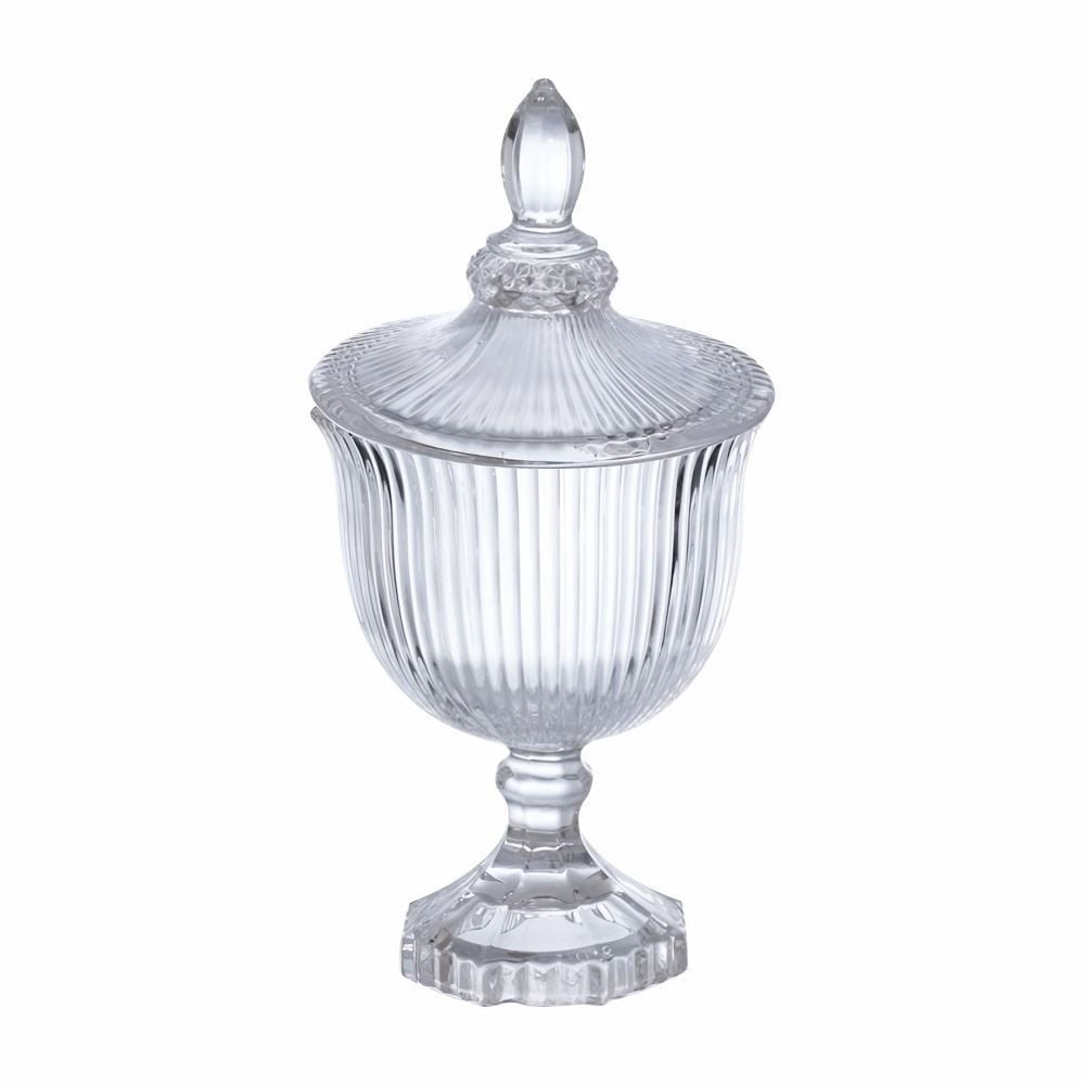 Bomboniere de Vidro com Pé Graffiato Hauskraft - 19Cm