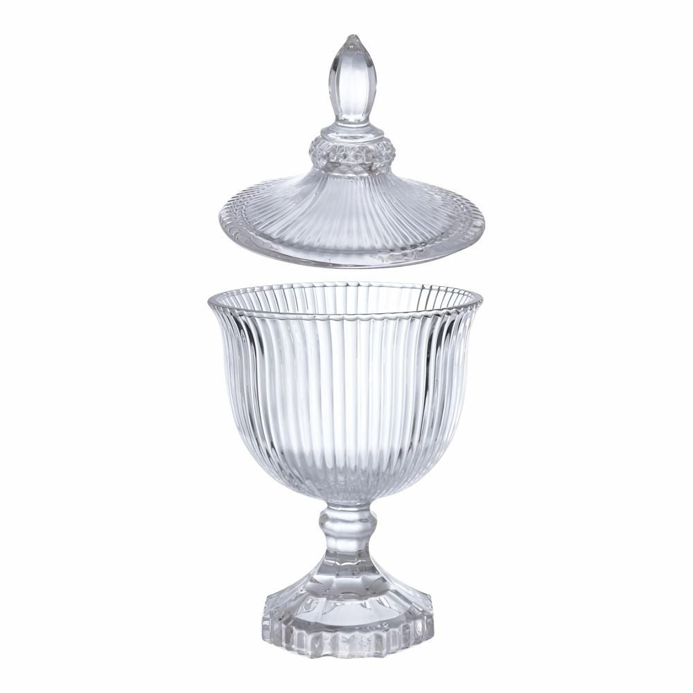 Bomboniere de Vidro com Pé Graffiato Hauskraft - 19Cm