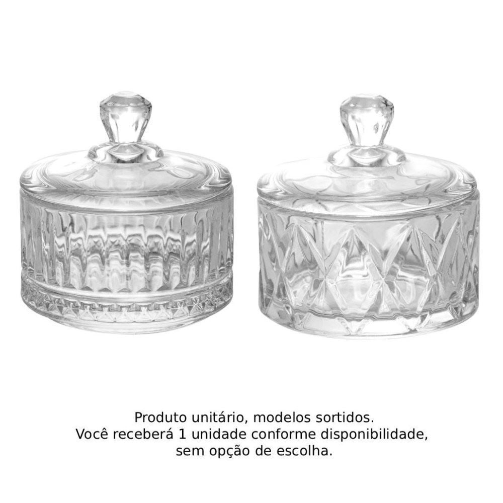 Bomboniere de Vidro com Tampa 6,5Cm Lyor - Sortido