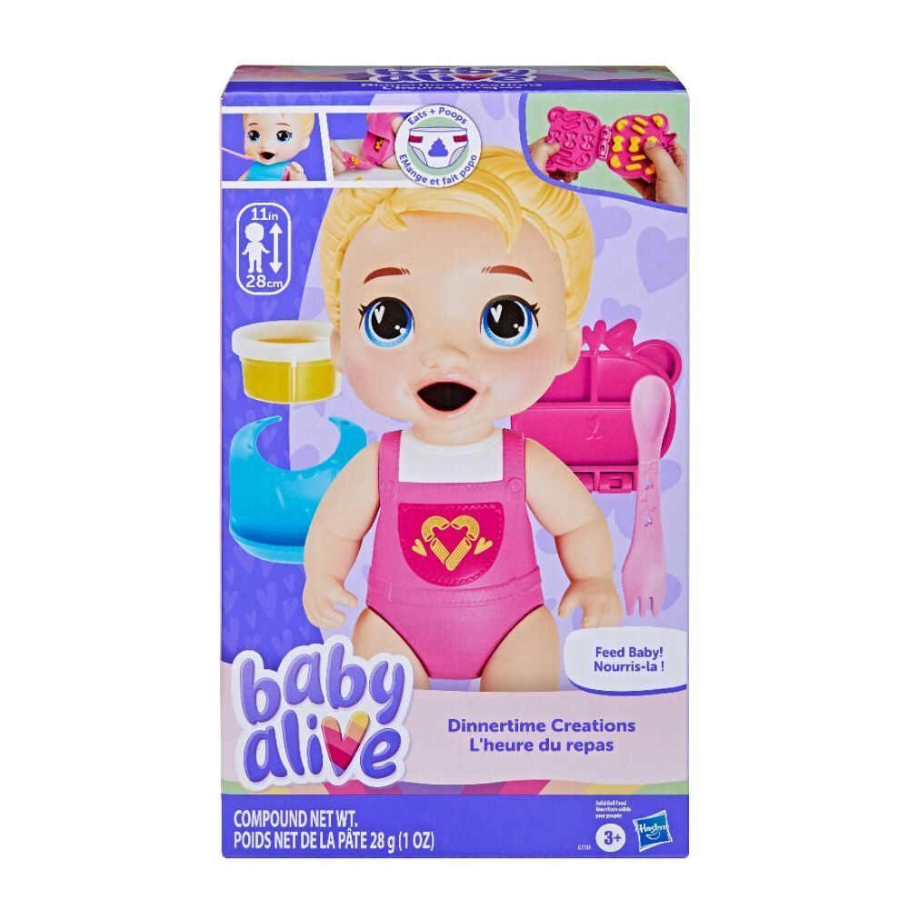 Boneca Baby Alive Criações do Jantar Alimentar o Bebê Harper Hasbro