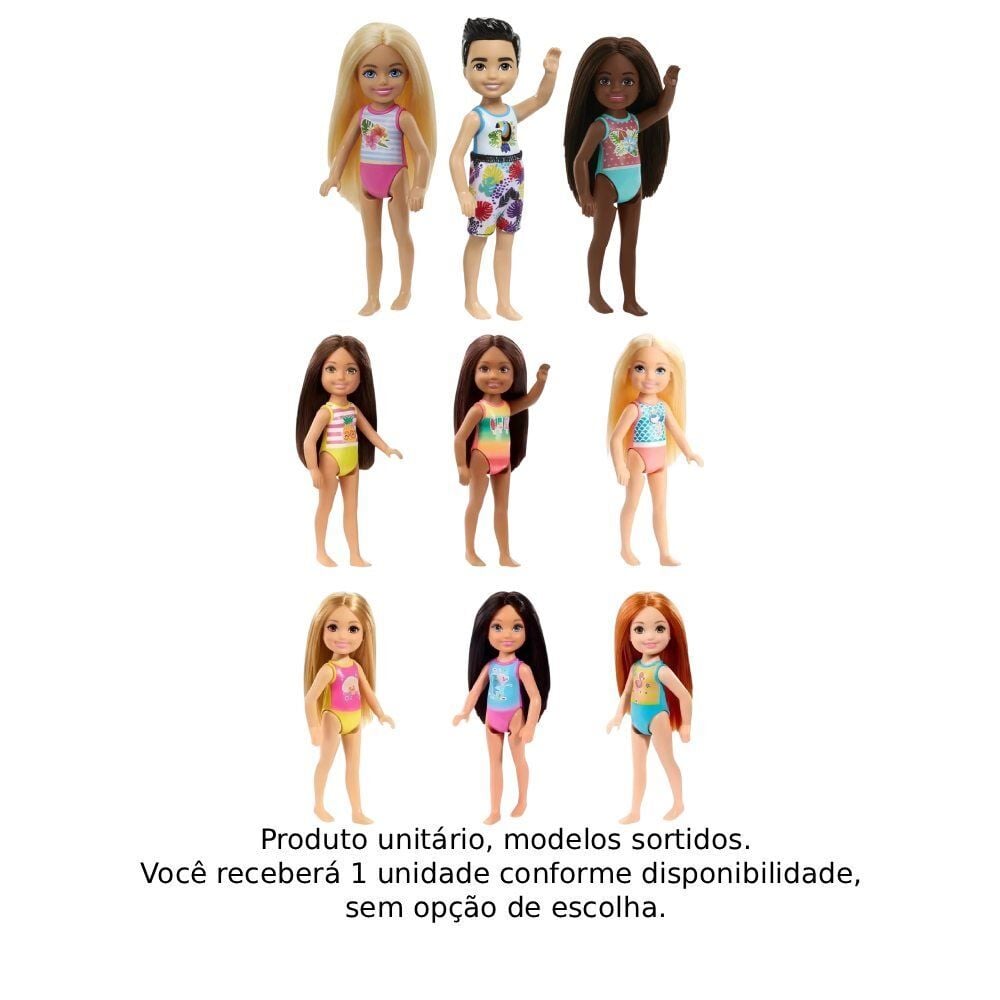 Boneca Barbie Club Chelsea Praia Mattel Gln73 - Sortido