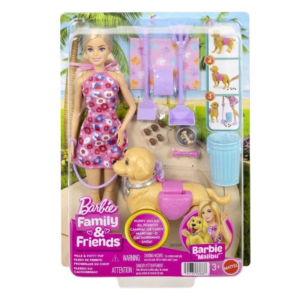 Boneca Barbie Passeio com Cachorrinho Walk & Potty Pup Mattel