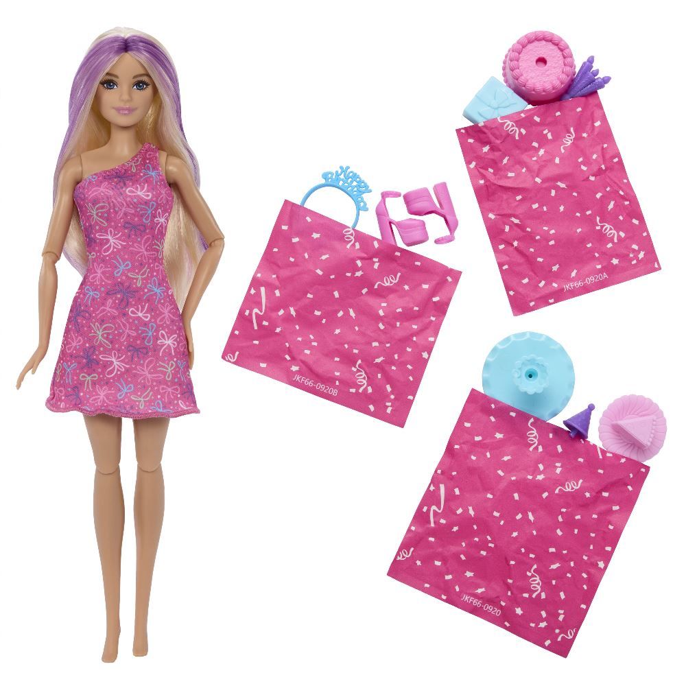 Boneca Barbie Surpresa Party Unboxed Acessórios Mattel