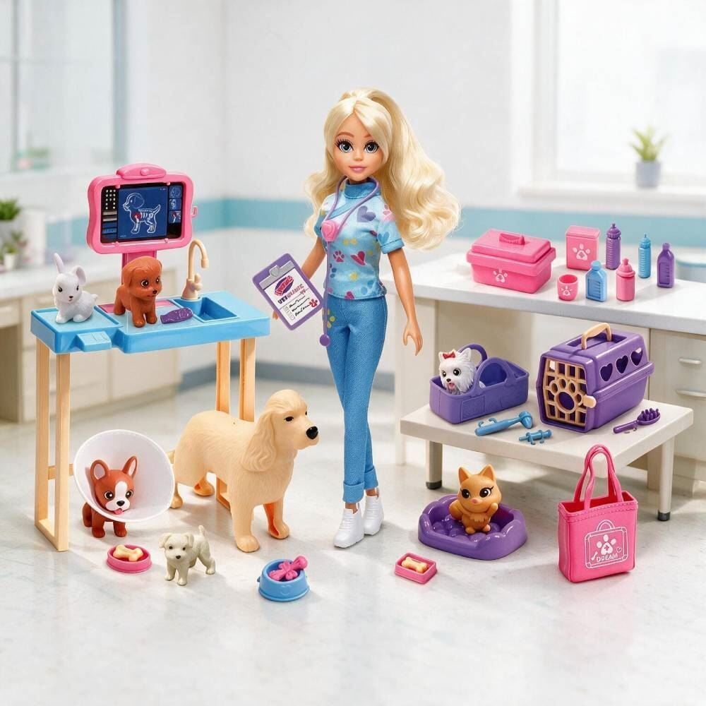 Boneca Dreameez Deluxe Veterinária Funville