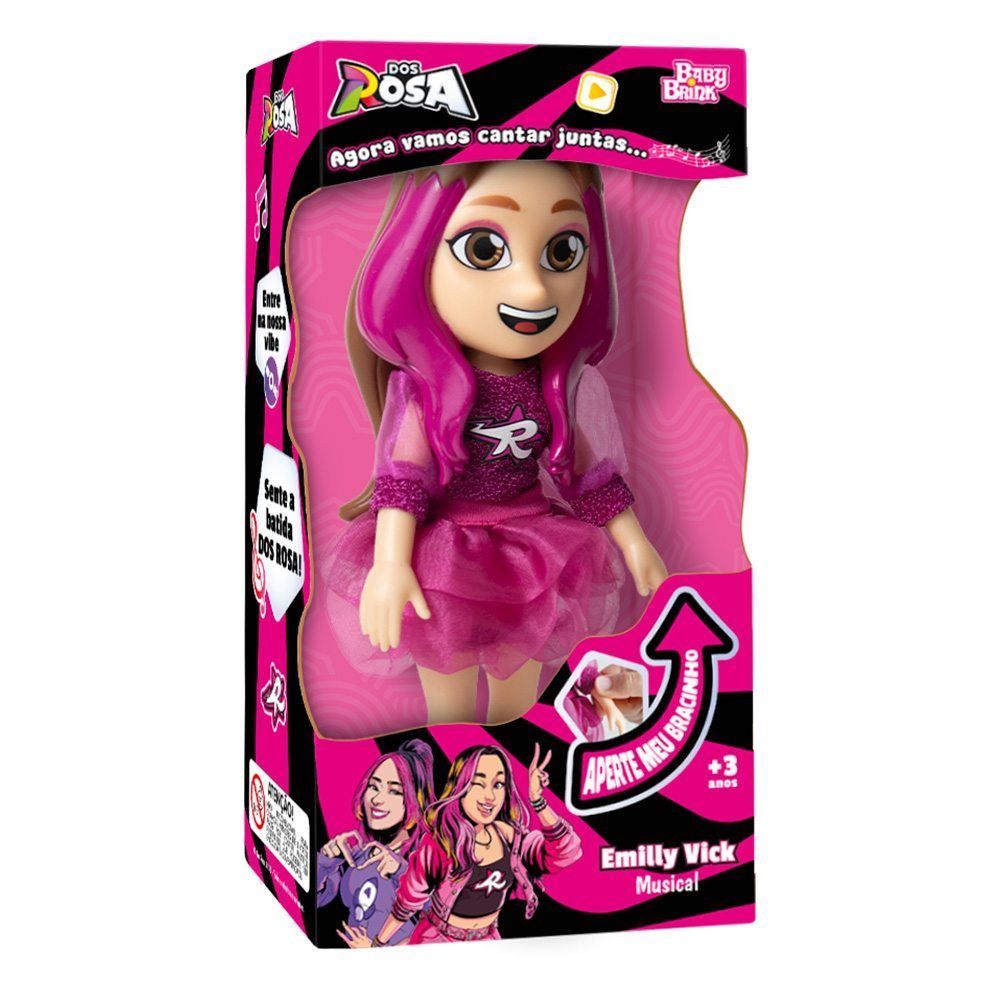 Boneca Emilly Vick Musical dos Rosa Novabrink
