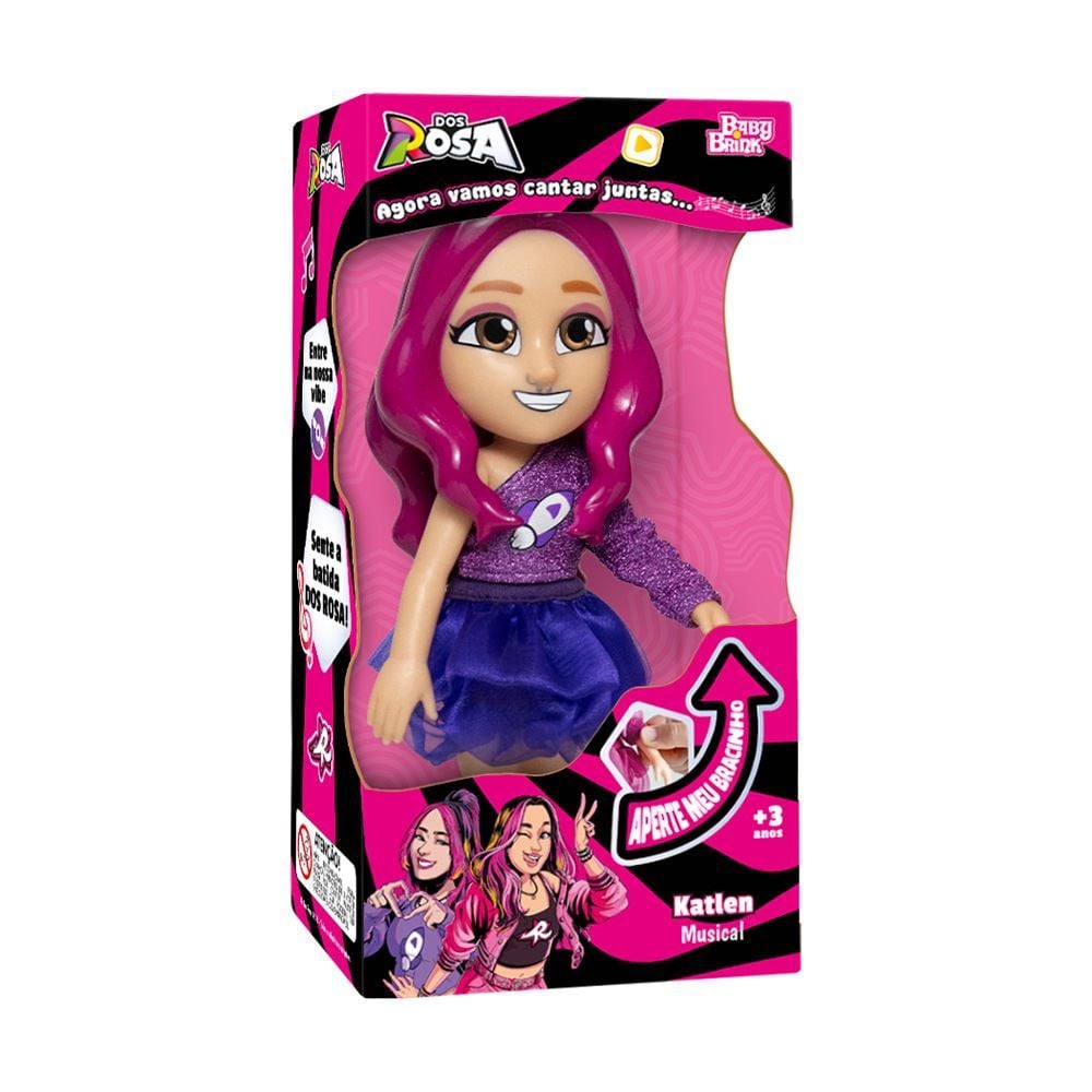 Boneca Katlen Musical - dos Rosa Novabrink