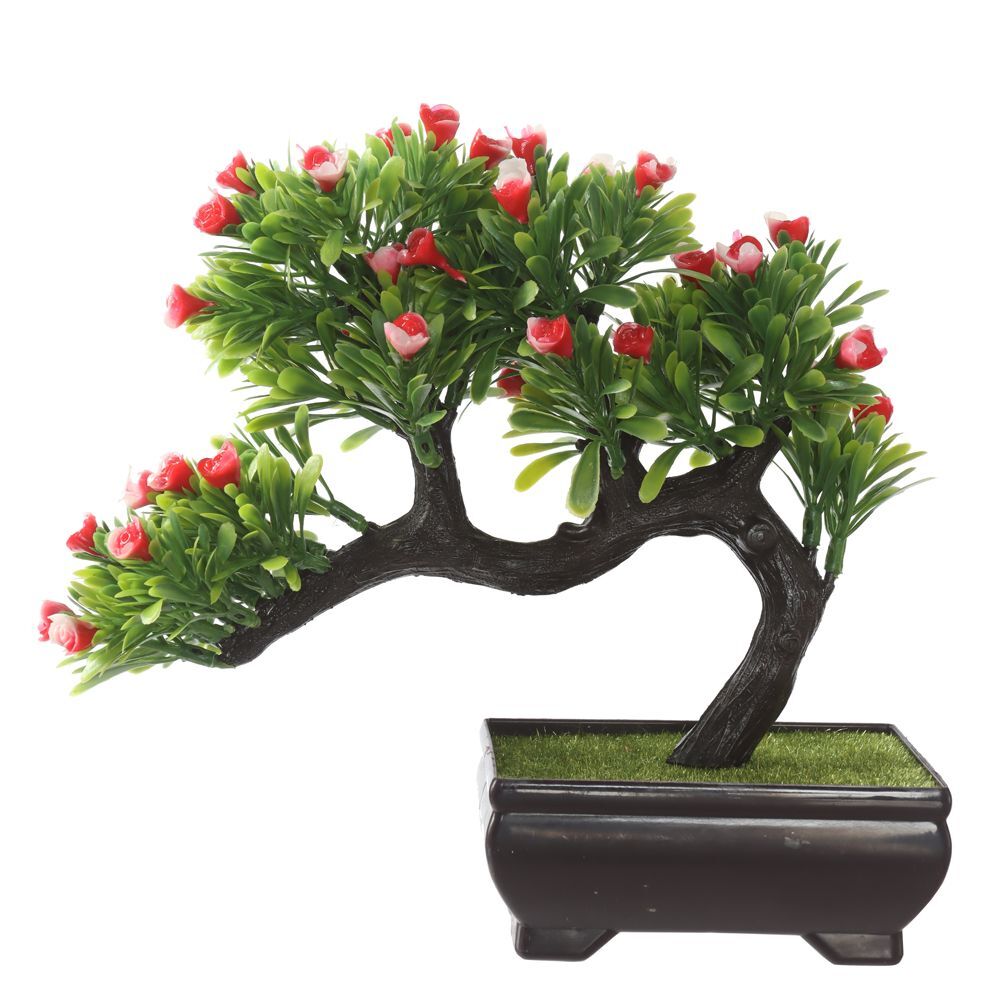 Bonsai Flor C/Pote X55 Vermelho 20Cm - FLOR VERMELHA