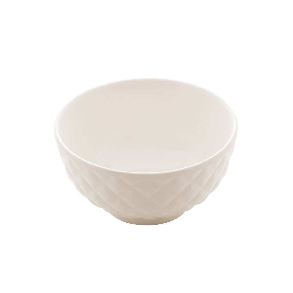Bowl De Porcelana Lyor Diamond 380Ml - Branco