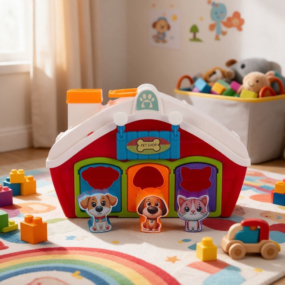 Brinquedo Didático Casinha Pets Na Caixa Jp Brink - Sortido