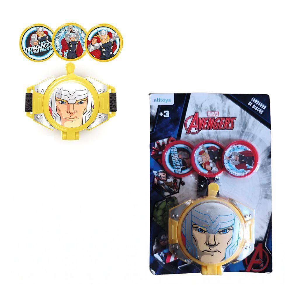 Brinquedo Lança Disco de Pulso Avengers 4 Peças Etitoys - Sortido