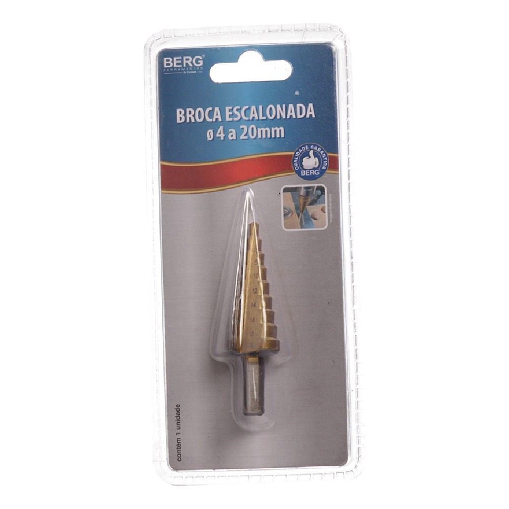 Broca Escalonada 4-20Mm Hss Titânio Corneta