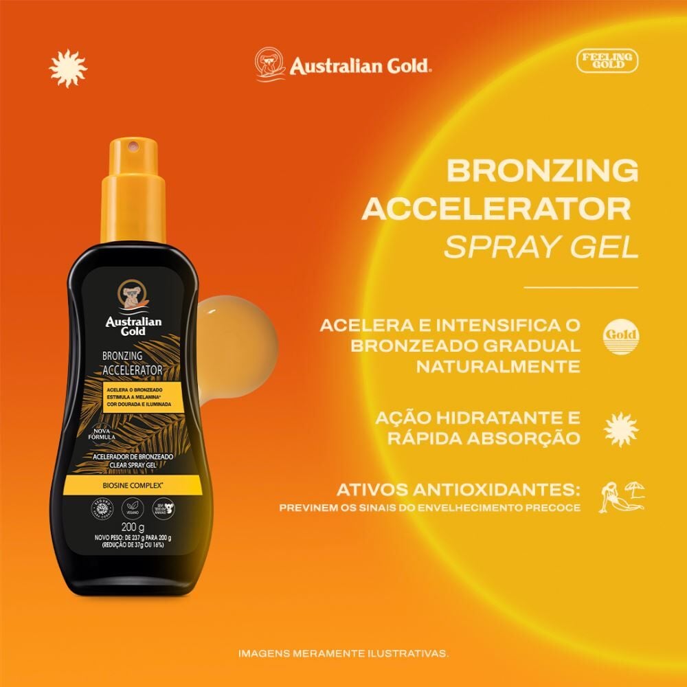 Bronzeador Bronzing Accelerator Australian Gold 200G