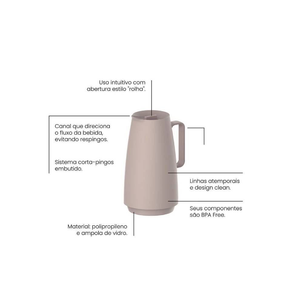 Bule Térmico Exata Tramontina 500Ml - Bege