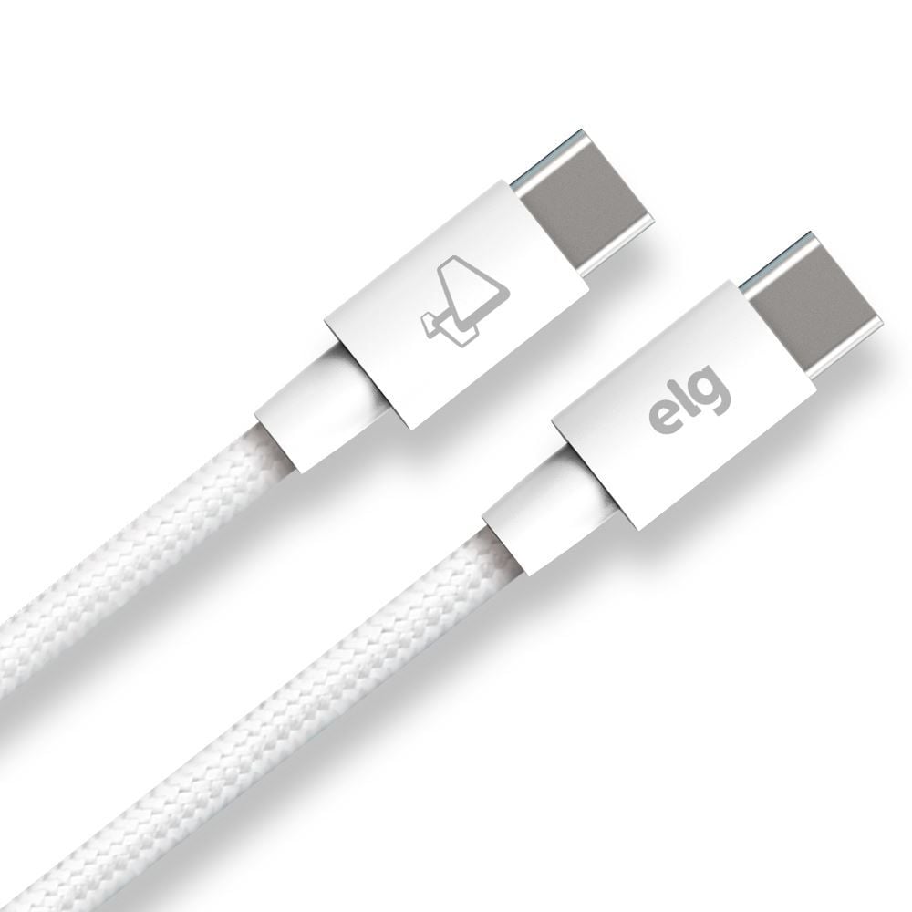 Cabo Usb Tipo-C P/ Tipo-C 60W Elg Branco 1 Metro