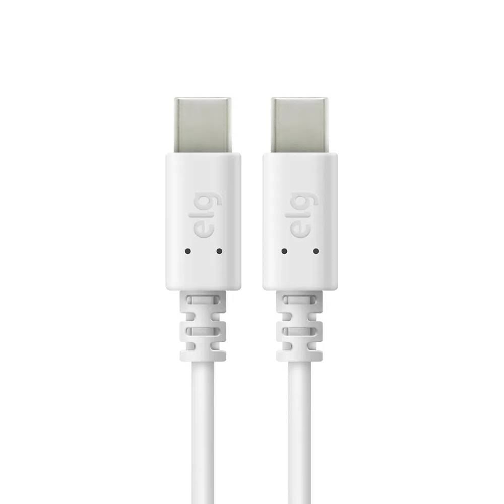 Cabo Usb Tipo-C Reversível Elg Para Recarga Sincronização 2M Tc2tc2m - Branco