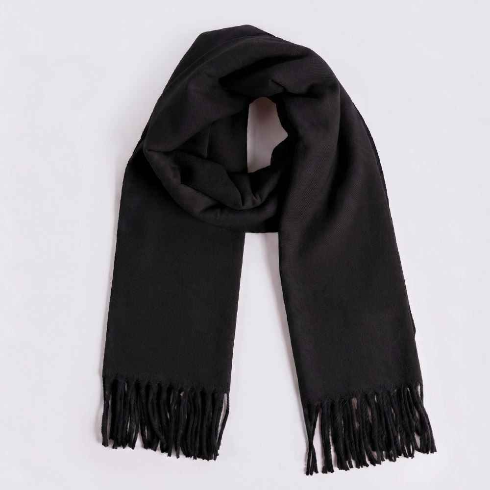 Cachecol Feminino Liso Com Franja De Tricot Boby Blues