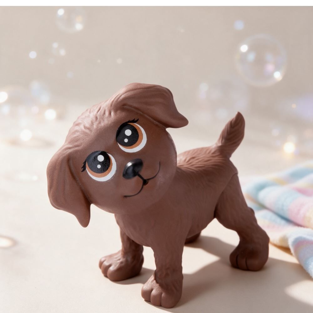 Cachorrinho Marrom Na Casinha Mini Pet Pupee