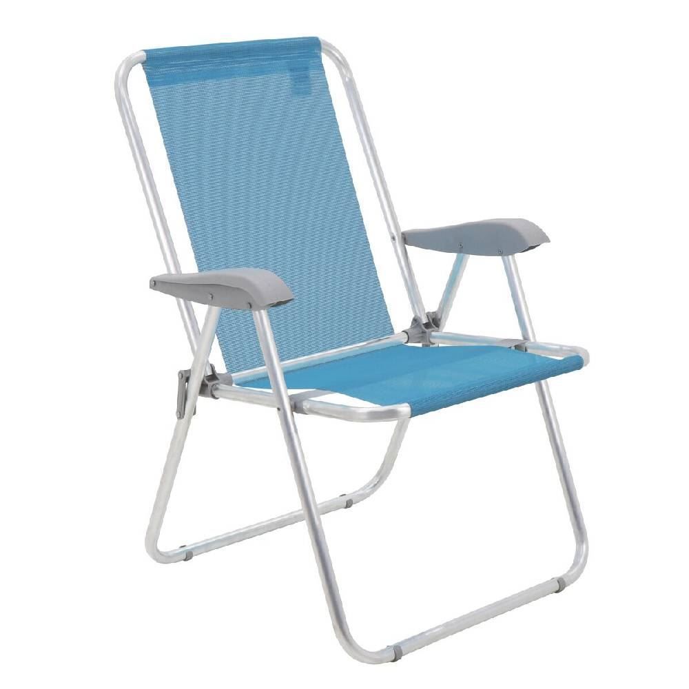 Cadeira De Praia Alumínio Master Creta Tramontina - Azul Claro