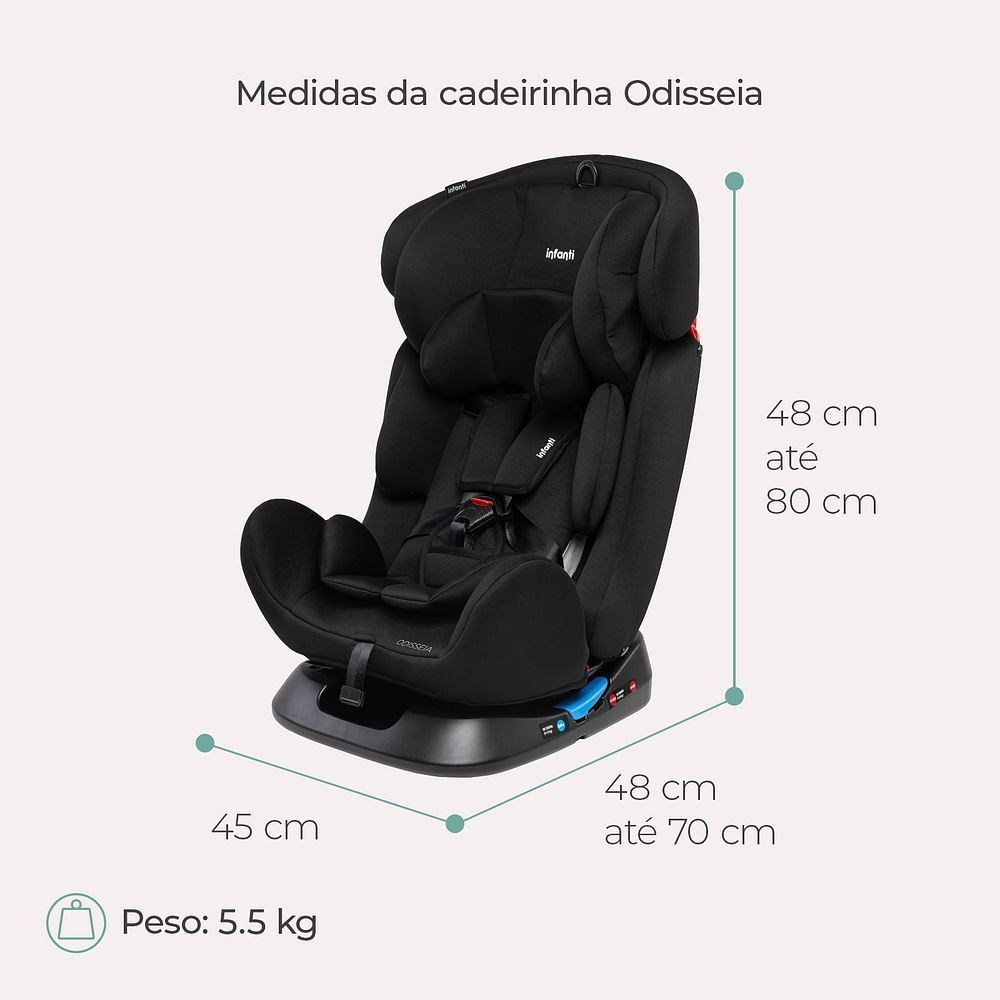 Cadeirinha para Carro 0 a 36Kg Odisseia Infanti - Preto