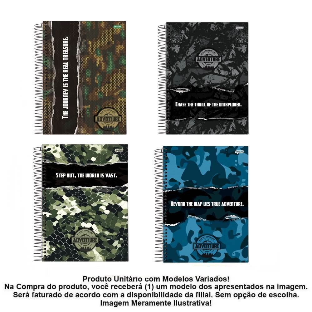 Caderno Espiral Universitário Adventure 160 Folhas Jandaia - Sortido